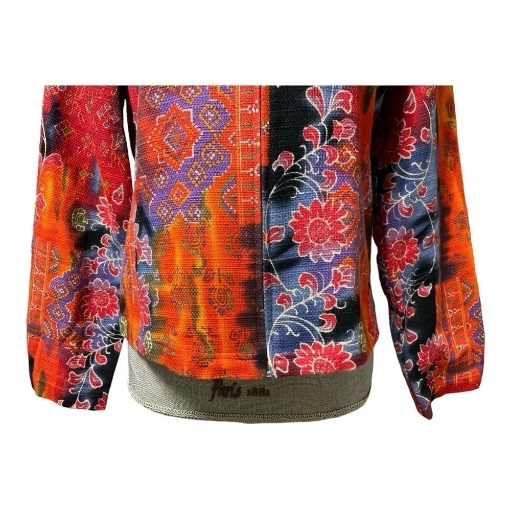 Coldwater Creek XS Southwestern Aztec Floral Zip Jacket Boho Western